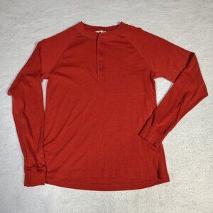 Mountain‎ Khakis Axe Thermal Henley Shirt Mens Medium Orange Merino Long Sleeve